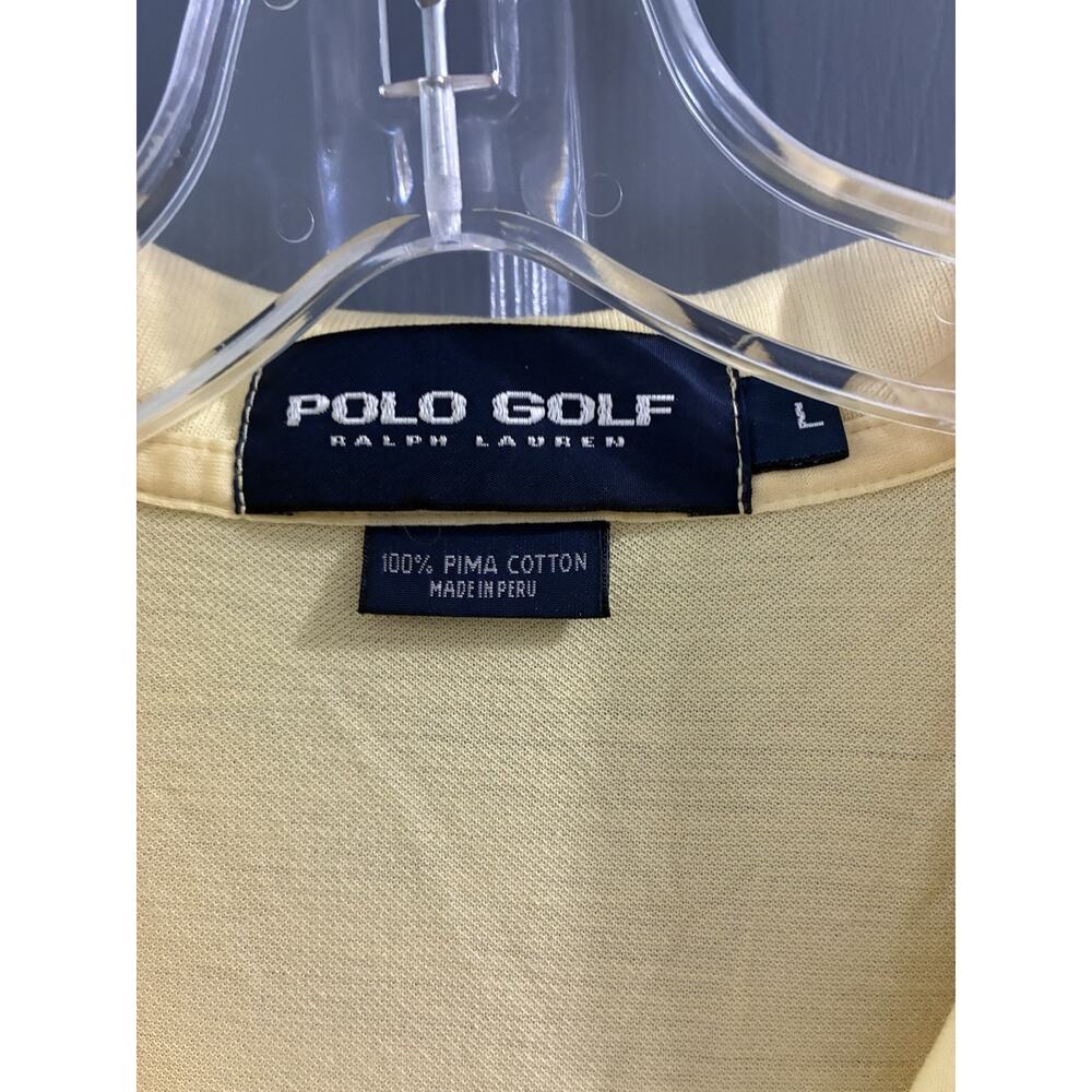 Polo Golf Ralph Lauren Men's Polo Shirt Sz Large Yellow Long Sleeve - Picture 2 of 8